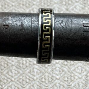 Black and Gold Patterned Ring